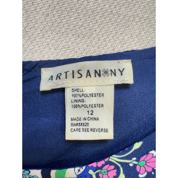 Artisan Ny Women's Mini Shift Dress Sleeveless Size 12 Multicolor Aztec Boho - Picture 3 of 9